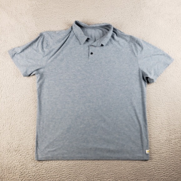Vuori Strato Tech Polo Shirt Mens 2XL Blue Gray Performance Stretch Golf - Picture 1 of 8